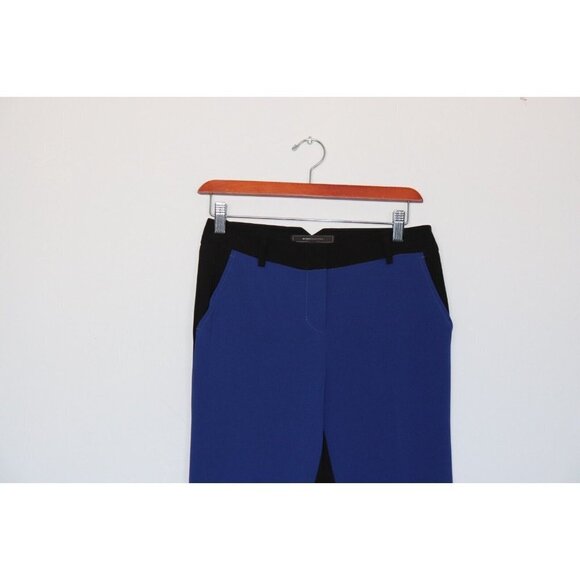 BCBGMAXAZRIA Women's Size XXS Orient Blue Black Monique Trouser Colorblock Pant - Picture 1 of 8